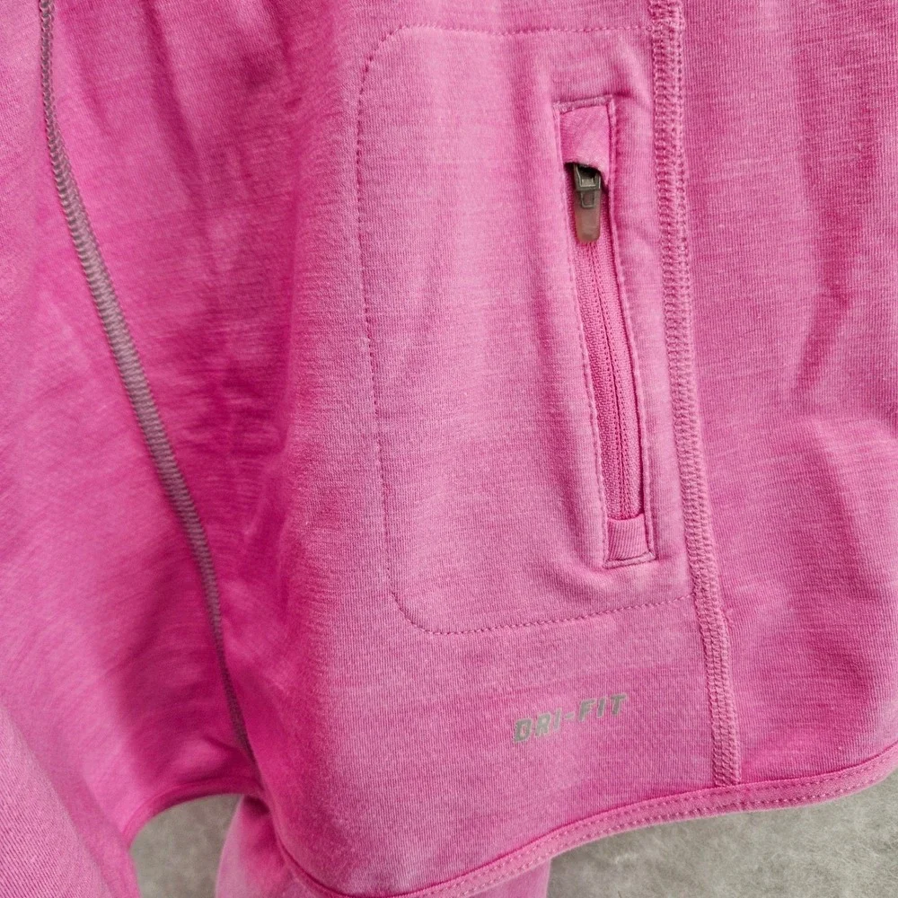 Nike Dri-FIT Running Womens Mefium Long Sleeve Thumb‎ Holes Pink Athletic Shirt